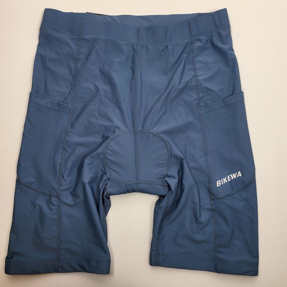 BIKEWA Padded Cycling Shorts with zipper Pockets Bike Riding Men's size XLarge‎